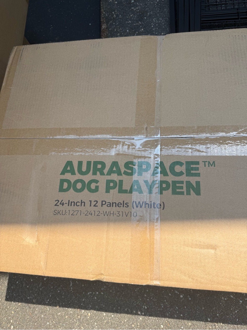 Auraspace White Dog Playpen – 12-Panel Portable Pet Exercise Pen